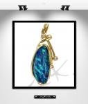 MK0014:  Pendentif opale, or et diamants