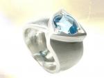 Ref-259  Blue Topaz masonic ring