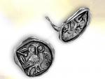 Ref-2880  Boucles monnaie ATHENIENNE Argent