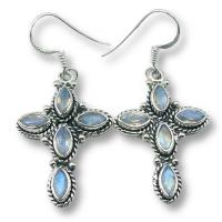 Ref-3401 Moonstone cross earrings