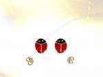 Ref-1599  Boucles Coccinelle plaqu or