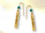 Ref-2745  Boucles crochet atlante vermeil et pierre