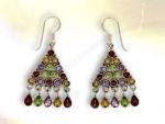 Ref-2587 Boucles d'oreilles multi- pierres fines