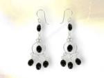 Ref-3592 Pendants d' oreilles onyx