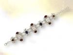 Ref-3679 Bracelet perle,grenat,lapis lazuli