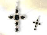 Ref-3439 Pendentif croix onyx noir