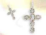 Ref-3441 Pendentif croix pierres de lune