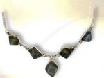 Ref-2599 Collier argent et labradorites