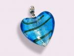Ref-1829  Pendentif coeur bleu