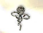 Ref-3322 Rose-croix argent Grenat