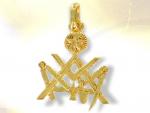 Ref-562  Gold Solomon masonic pendant