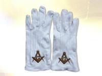 Guantes blancos bordados comps escuadra