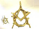 Ref-1218 PAST MASTER gold plated masonic pendant