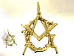 Ref-1217  PAST MASTER solid gold masonic pendant