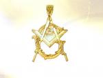 Ref-1197  Solid gold masonic pendant