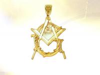 Ref-1197  Solid gold masonic pendant
