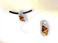 Ref-3753 Amber Triangle - You and Me pendant