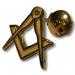 REF 4154 - Gold masonic  lapel pin Square & Compass.