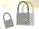 Ref-1286  Porte clefs ma.^. acier et vermeil