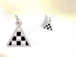 Ref-1245  Silver Mosaic Triangle pendant