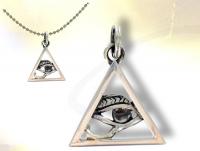 Ref-1375  All-seeing eye masonic pendant enclosed in triangle