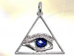 Ref-1017  Pendentif maonnique Triangle oeil couleur