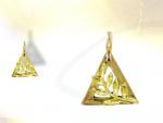 Ref-1066 GOLD triangle acacia masonic pendant